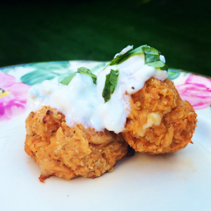 Buffalo chicken quinoa bites